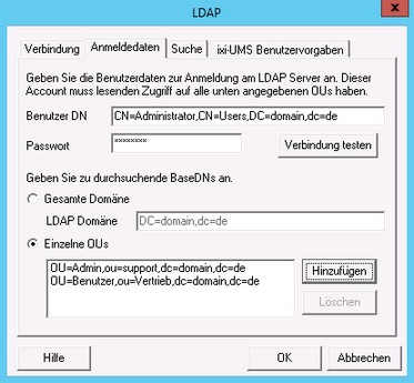 LDAP-Anmeldedaten